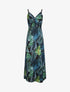 Robe longue cache-coeur à imprimé fleurs tropicales - Noir - 4