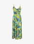 Robe longue cache-coeur à imprimé fleurs tropicales - Jaune - 4