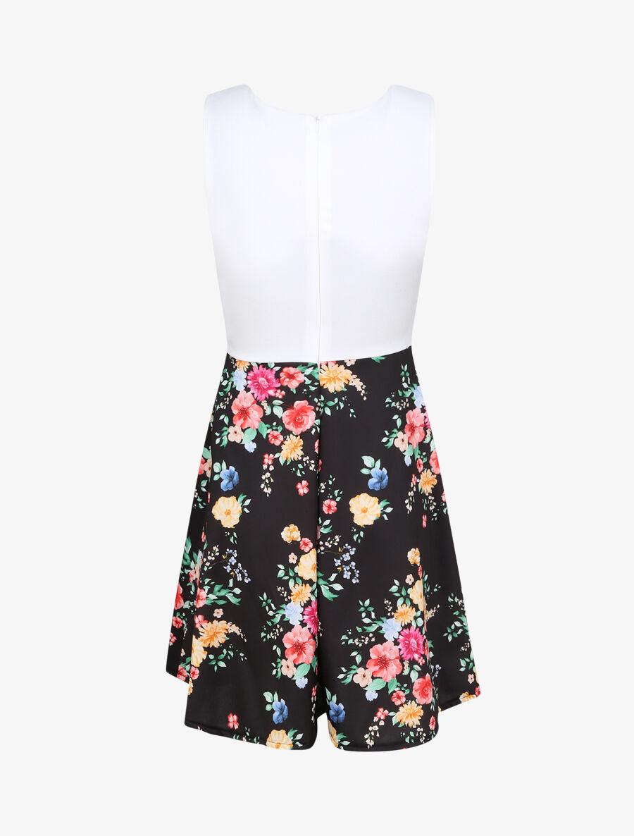 Robe cache-coeur bi-matière - Noir - 2