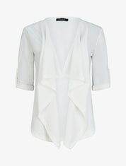 Veste fluide à pans asymétriques - Blanc - 3