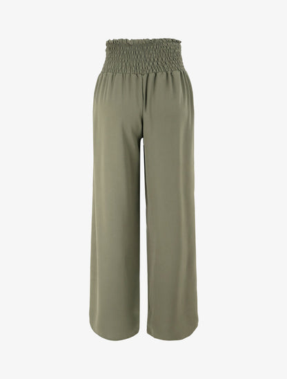 Pantalon ample à taille élastiquée - Kaki - 2