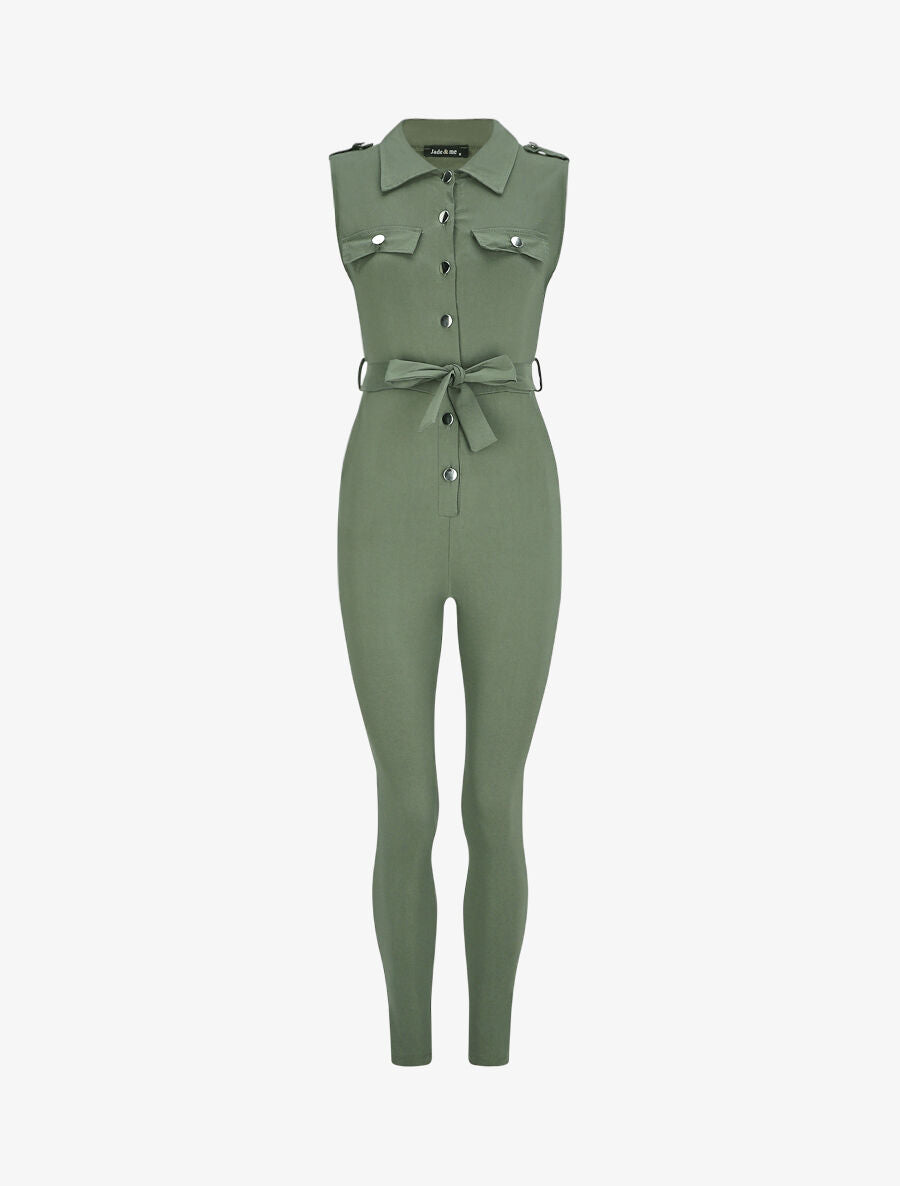 Combinaison stretch slim - Kaki - 1