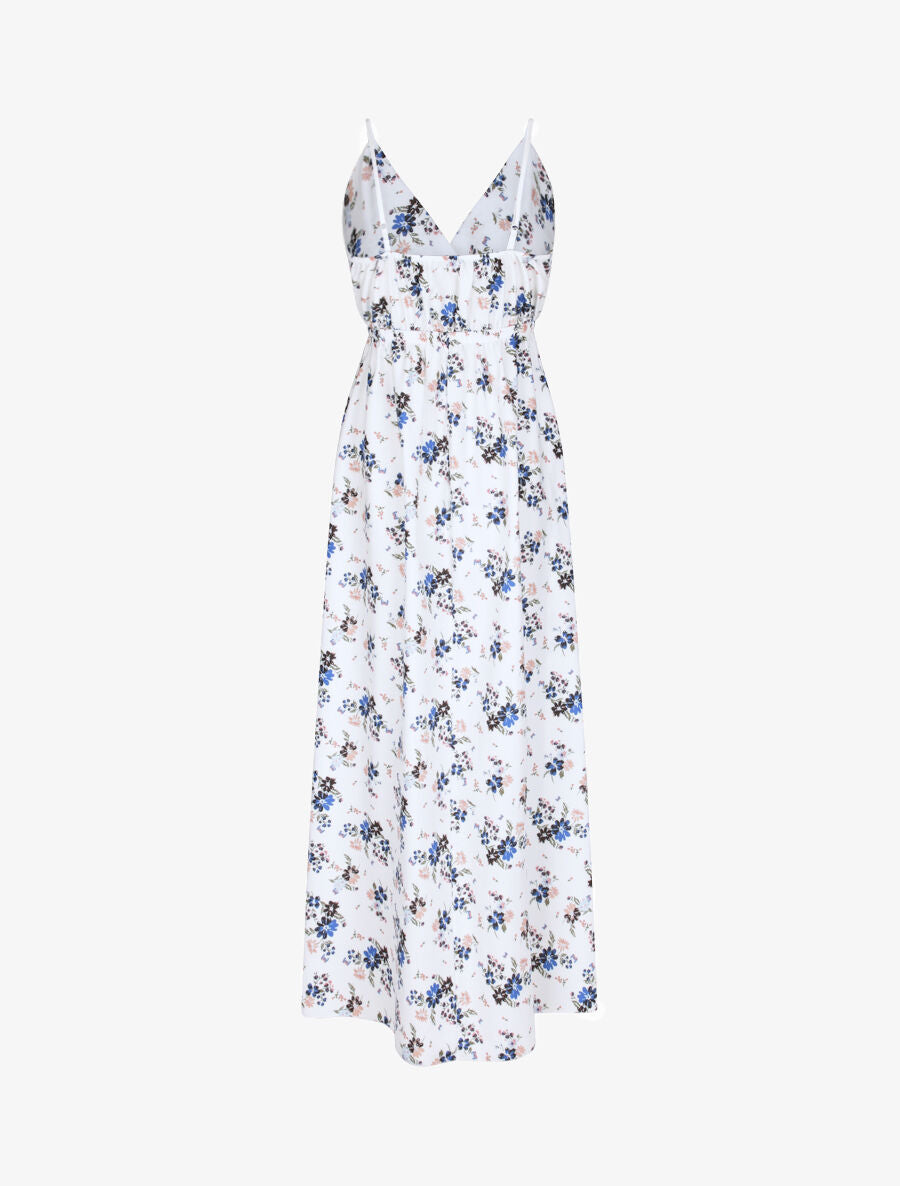 Robe longue à imprimé petites fleurs - Blanc - 2