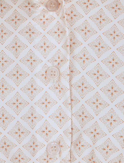 Tunique patineuse imprimé mosaïque à boucle dorée - Beige - 3