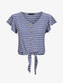 Top à imprimé marinière - Bleu - 1
