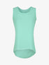 Top droit uni à dos en V et dentelle - Vert d&
