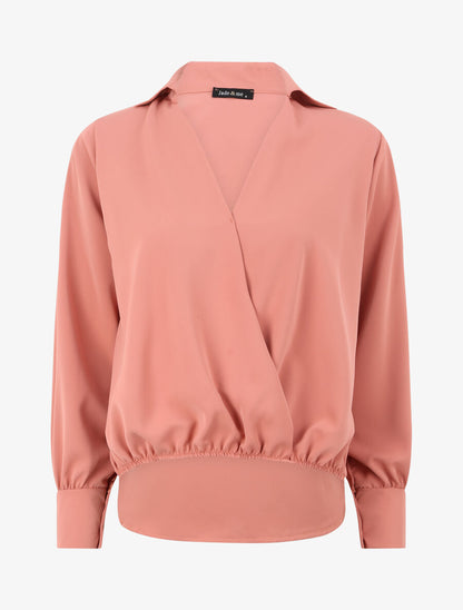 Blouse oversize asymétrique - Rose saumon - 5