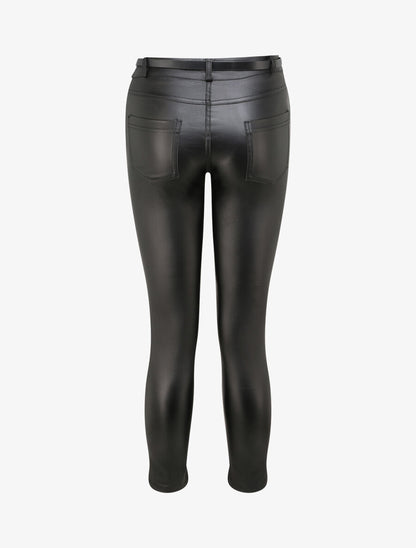 Pantalon slim en similicuir - Noir - 2