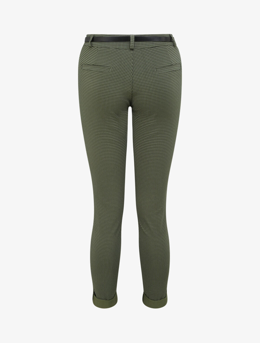 Pantalon 7/8 imprimé trèfle à revers - Kaki - 2