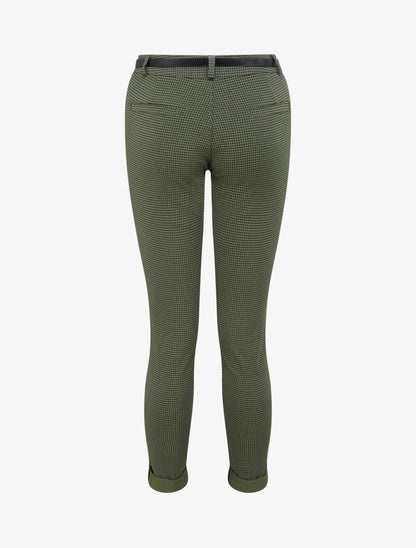 Pantalon 7/8 imprimé trèfle à revers - Kaki - 2