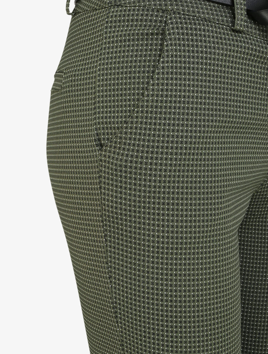 Pantalon 7/8 imprimé trèfle à revers - Kaki - 3