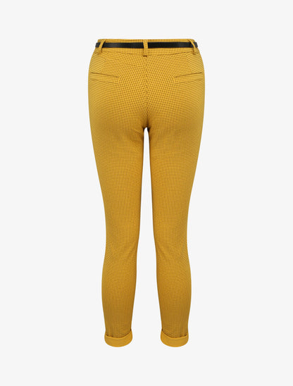 Pantalon 7/8 imprimé trèfle à revers - Jaune - 2