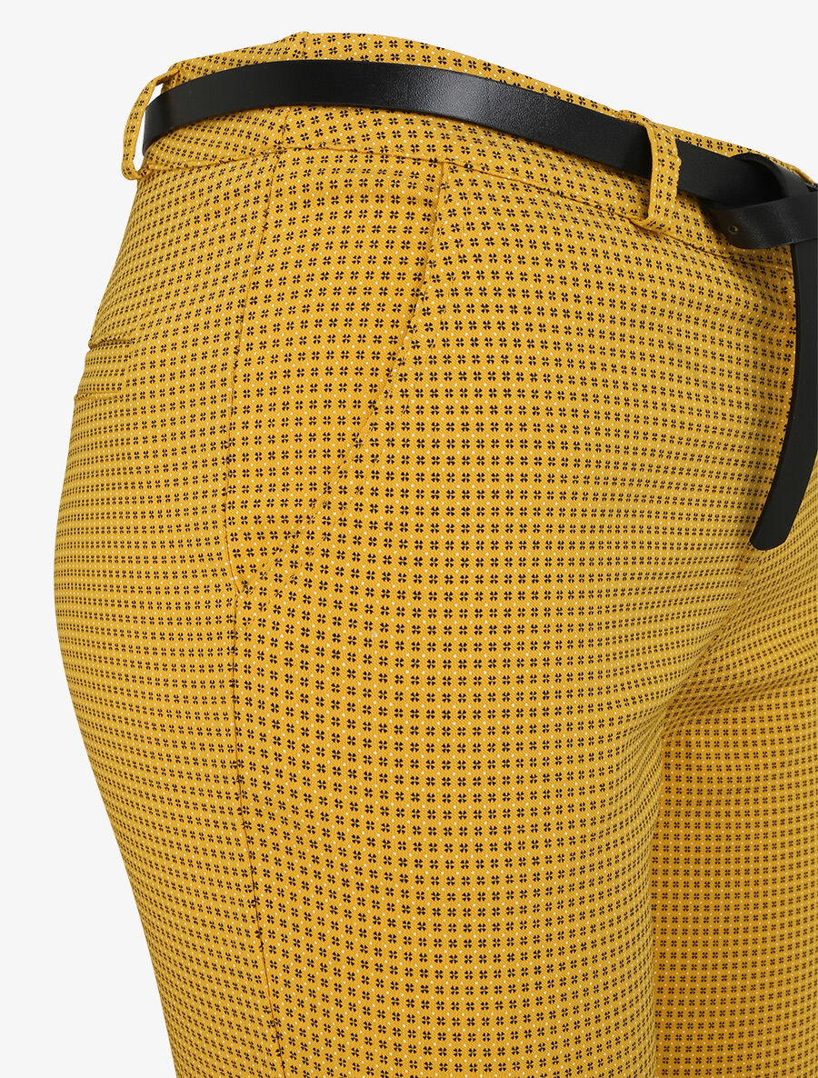 Pantalon 7/8 imprimé trèfle à revers - Jaune - 3