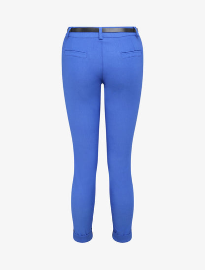 Pantalon 7/8 uni à revers - Bleu roi - 2