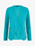 Veste à col biseauté et poches zippées - Turquoise - 1