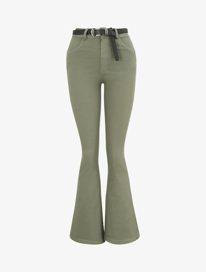 Jean flare uni - Kaki - 4
