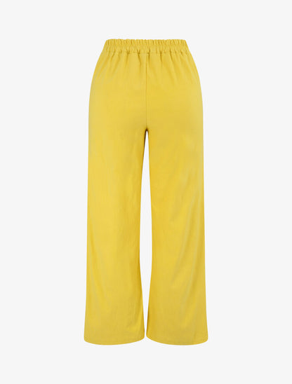 Pantalon ample coupe droite - Jaune - 2