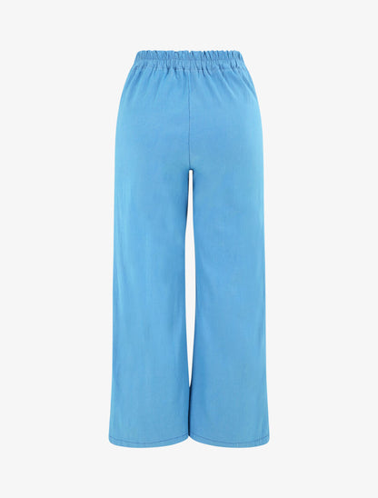 Pantalon ample coupe droite - Bleu ciel - 2