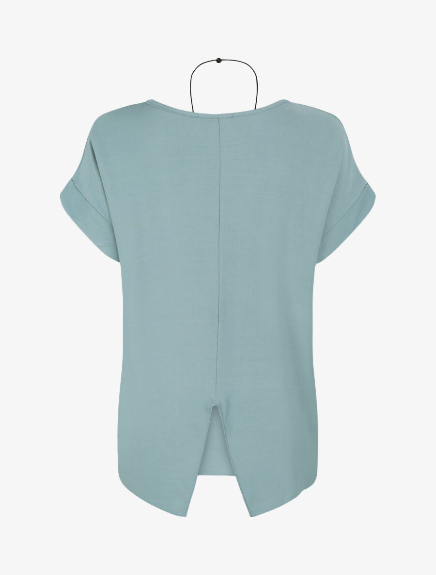 Top oversize à dos fendu - Bleu gris - 2