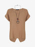Top oversize à dos fendu - Camel - 4