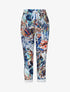 Pantalon imprimé tropical à taille élastiquée - Bleu - 4