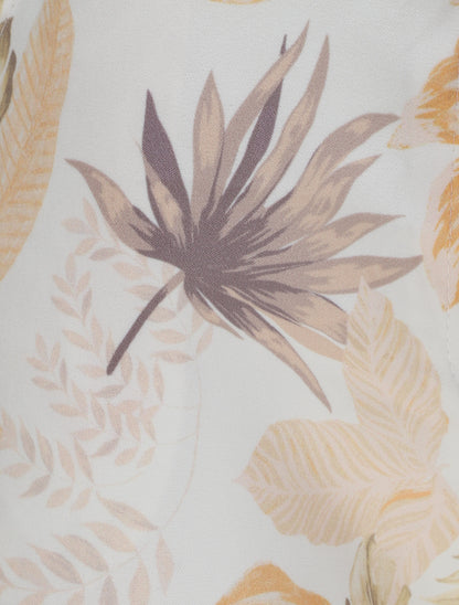 Pantalon imprimé jungle à taille élastiquée - Orange - 3