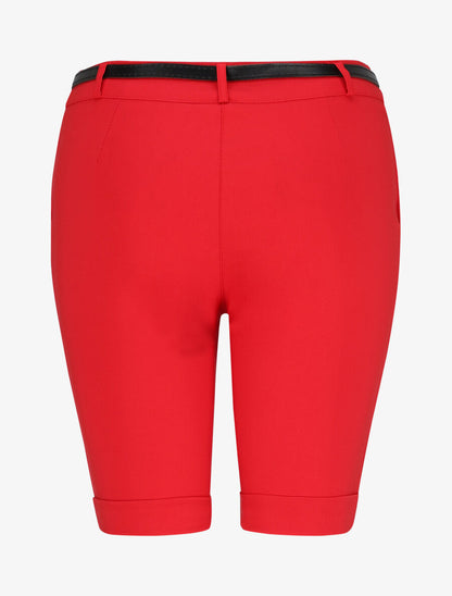 Bermuda uni taille haute - Rouge - 2