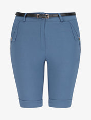 Bermuda uni taille haute - Bleu - 1