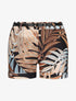 Short à ourlets imprimé feuilles tropicales - Camel - 1