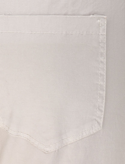Pantalon droit à taille haute élastiquée - Beige - 3