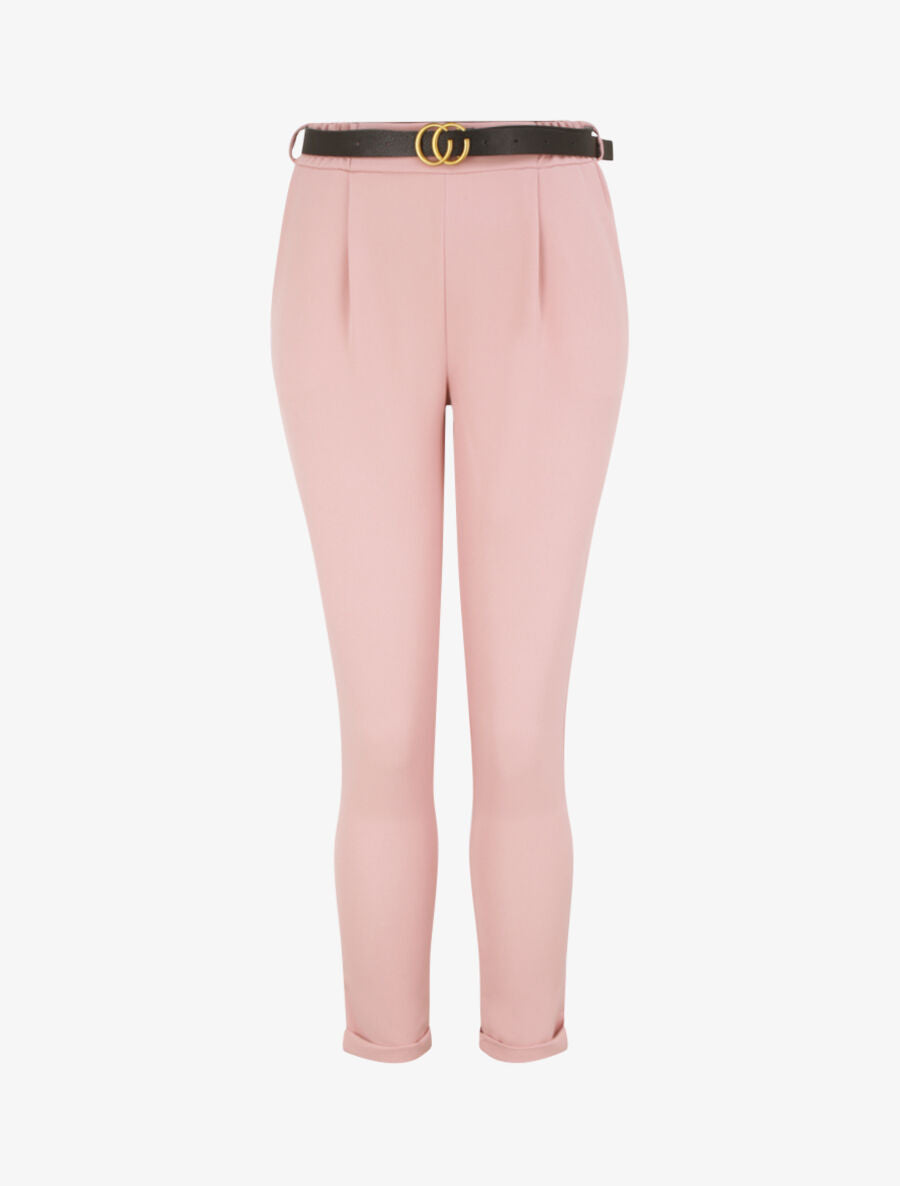Pantalon 7/8 à pince - Rose - 1