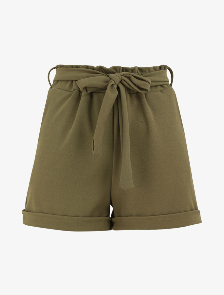 Short paperbag à revers - Kaki - 1