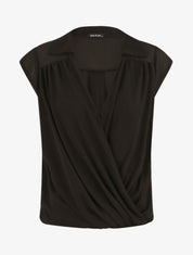 Top uni à bas élastiqué - Noir - 1