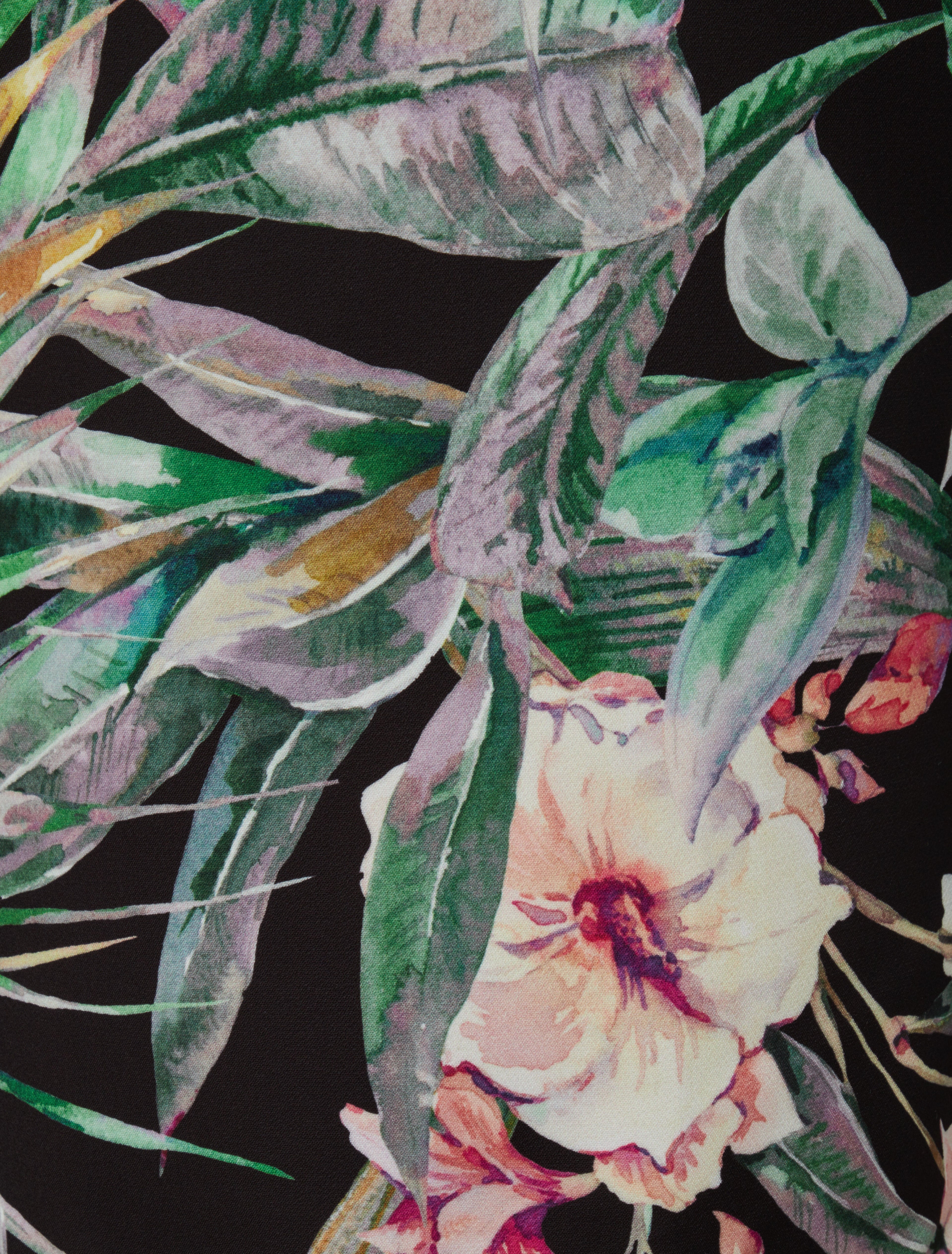 Veste courte à imprimé plantes tropicales - Noir - 3