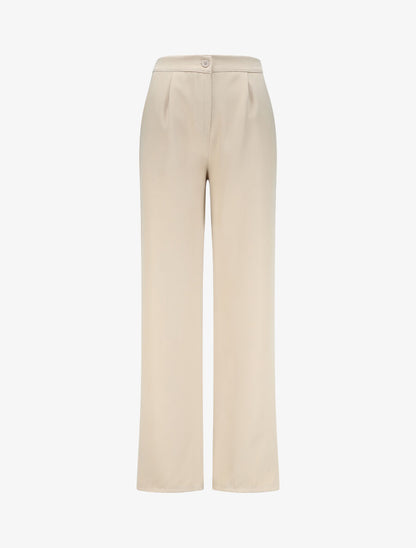 Pantalon ample coupe droite - Beige - 4