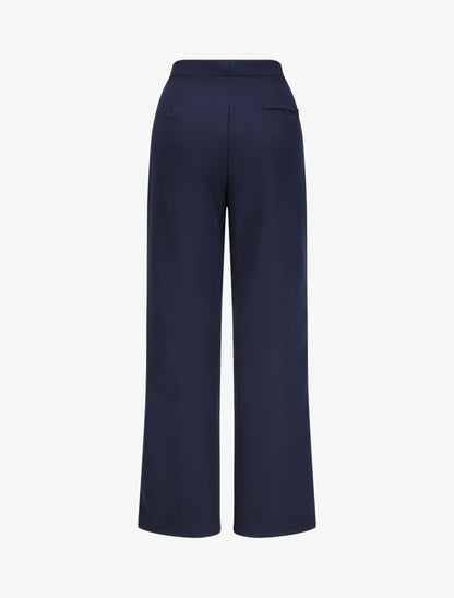Pantalon ample coupe droite - Marine - 2
