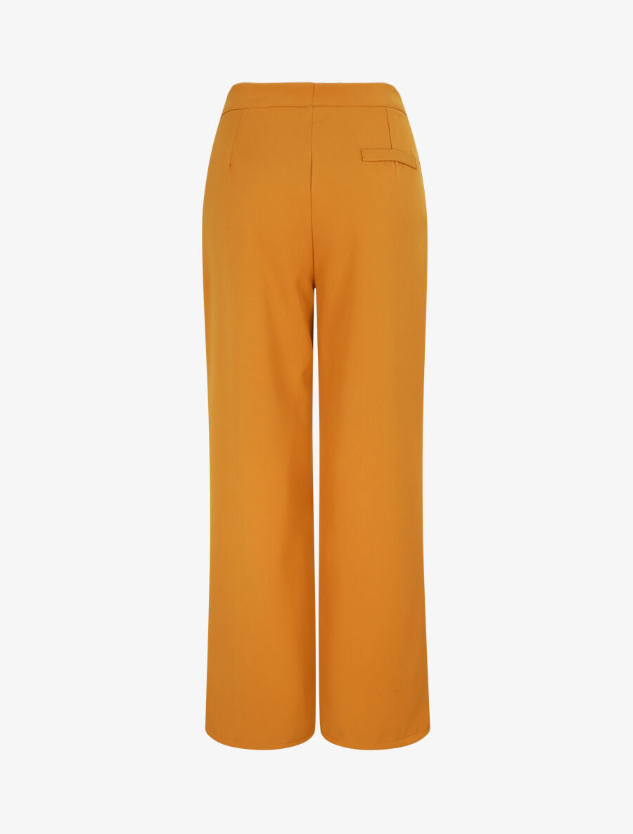 Pantalon ample coupe droite - Jaune moutarde - 2