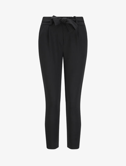 Pantalon droit à taille élastiquée - Noir - 1