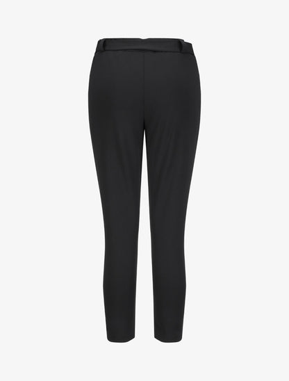 Pantalon droit à taille élastiquée - Noir - 2
