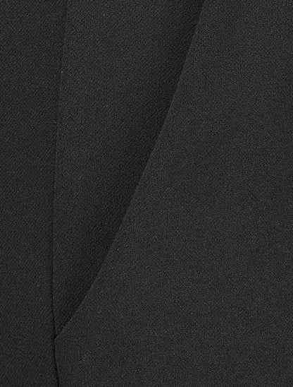 Pantalon droit à taille élastiquée - Noir - 3