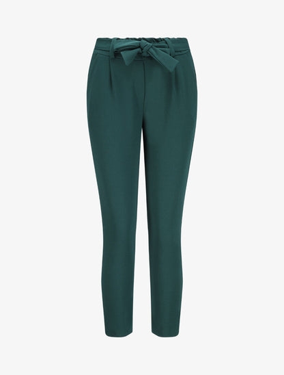 Pantalon droit à taille élastiquée - Vert sapin - 4