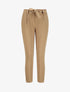 Pantalon droit à taille élastiquée - Camel - 4