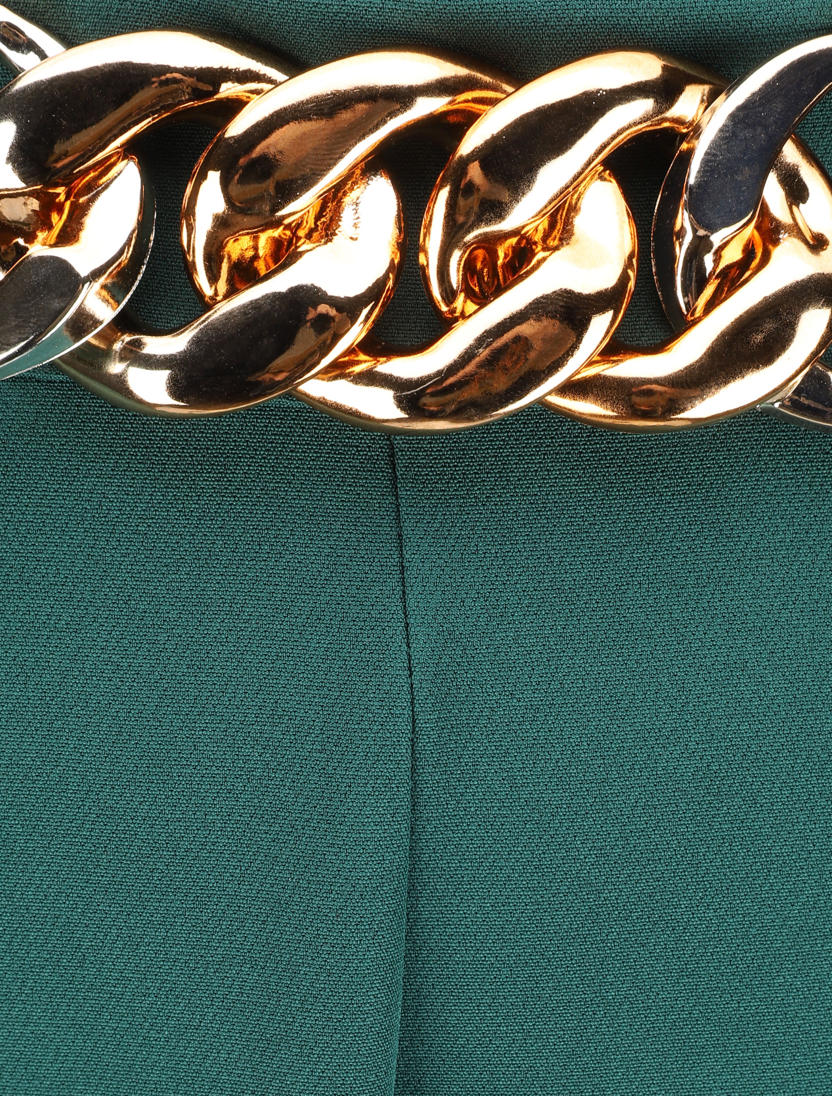 Pantalon uni à ceinture stylisée - Vert sapin - 3