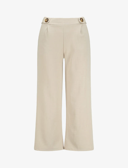 Pantalon ample à taille élastiquée - Beige - 4