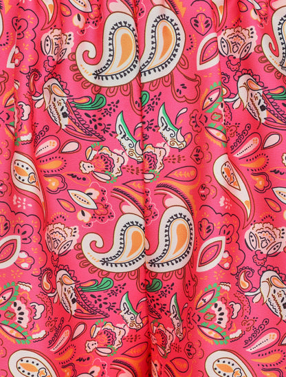 Pantalon satiné imprimé cachemire - Fushia - 3