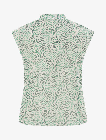 Top sans manches imprimé feuilles stylisées - Vert - 2