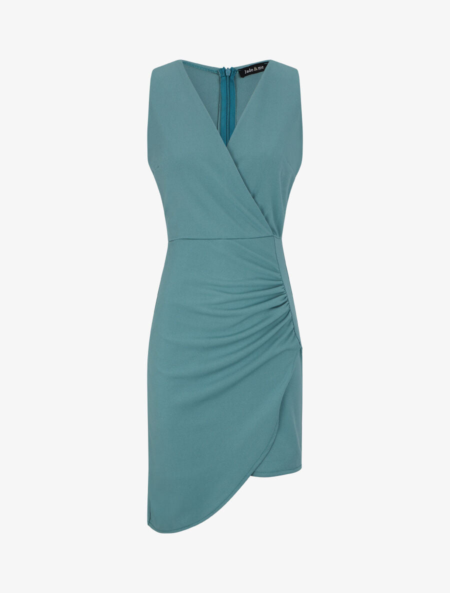 Robe drapée sans manches - Bleu clair - 4