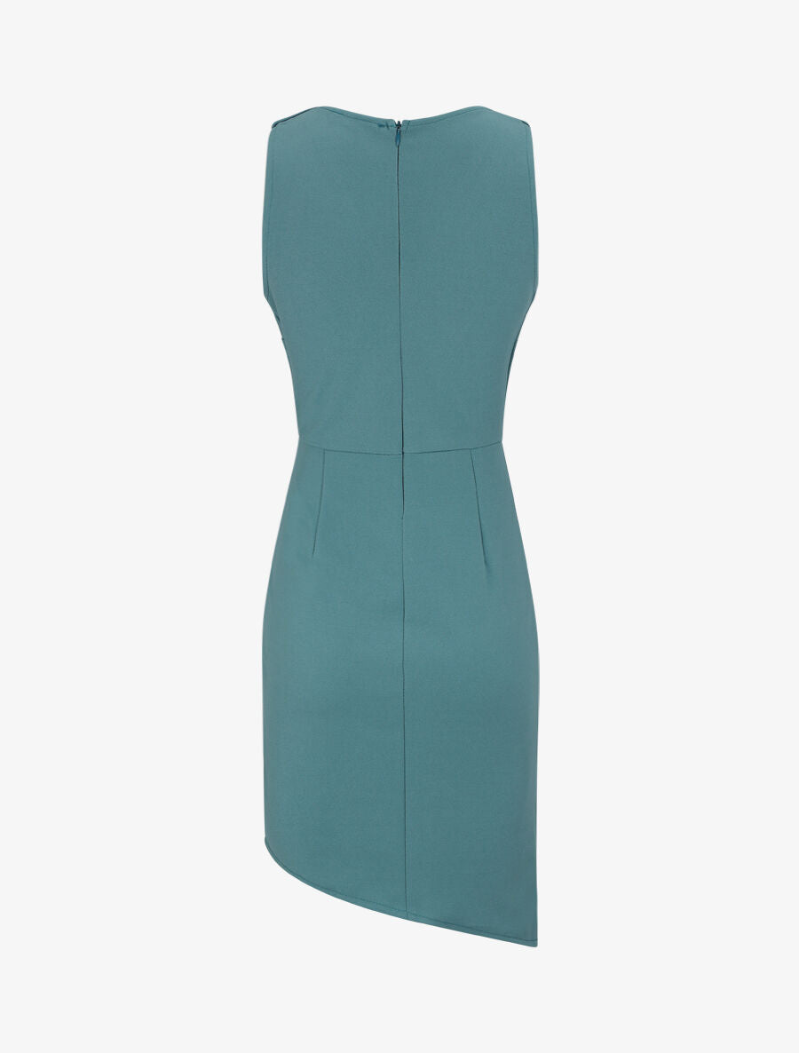 Robe drapée sans manches - Bleu clair - 2