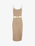 Robe mi-longue fendue - Camel - 3