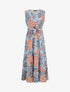 Robe longue évasée imprimé cachemire stylisé - Bleu ciel - 1